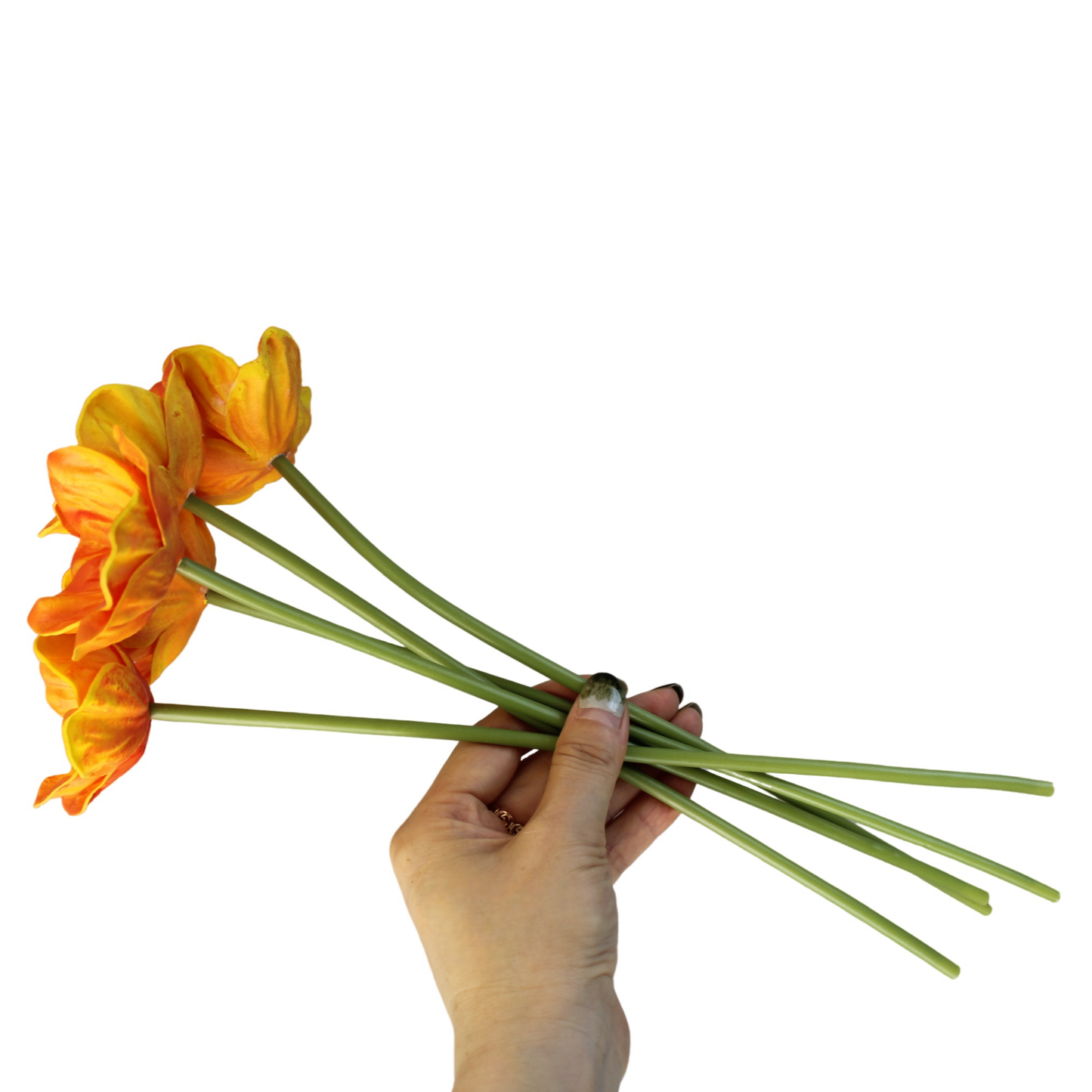 Artificial poppy flowers real touch faux flowers home decor: Yellow