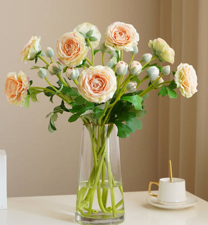 18"-Ultra Realistic Artificial Real Touch Ranunculus: Coral