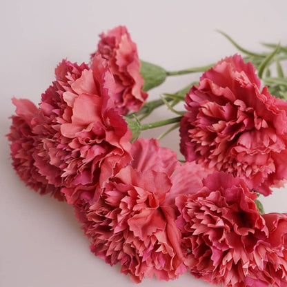 19,6" real touch Carnati flower, Silk faux flowers for Mom: Red