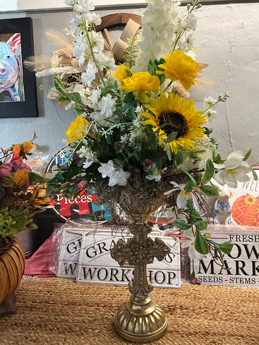 Gold Cross Centerpiece