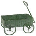 Adorable Garden Green Metal Wagon/Cart 13 3/4 " X 9 1/2 " 7 " - CancreekDesigns