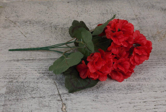 Wholesale Home Decor - Red Geranium 13in Pick - CancreekDesigns