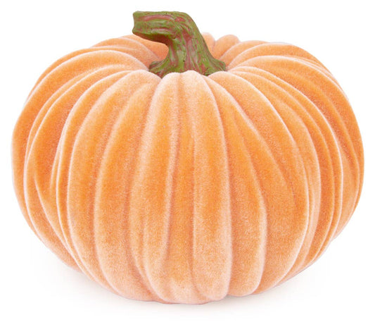 Boston International - 6.5" Dia Velvet Fall Pumpkin Orange - CancreekDesigns