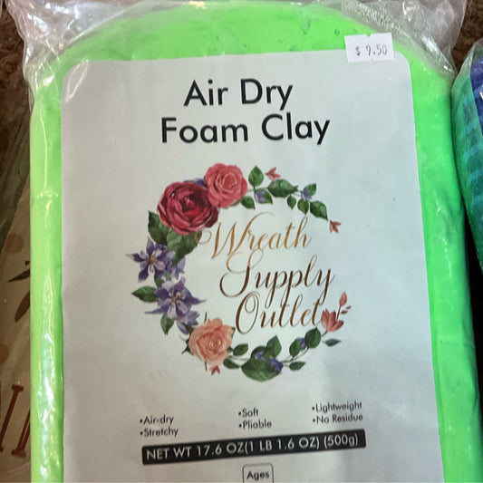 Air dry foam clay, green - CancreekDesigns