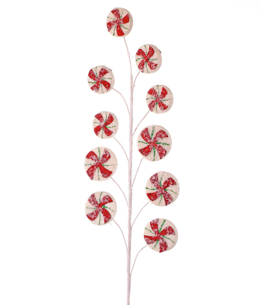 26" frosted peppermint, candy spray - CancreekDesigns