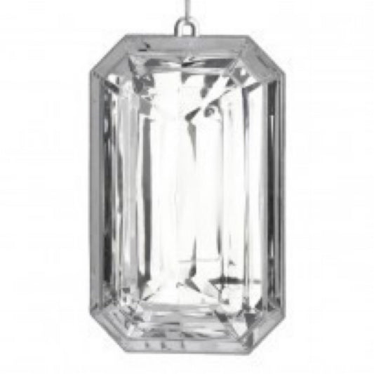 9” Acrylic Emerald Cut Precious Gem Ornament Clear - CancreekDesigns