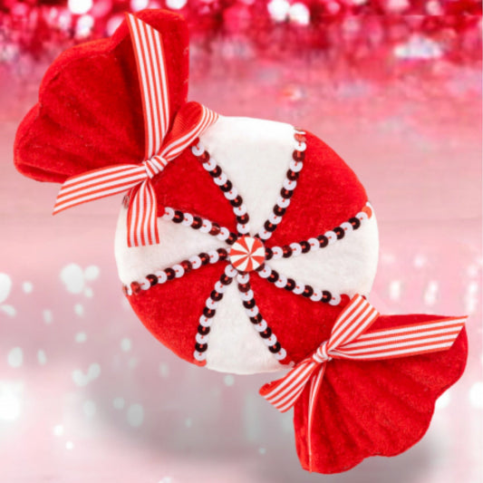 10” red peppermint candy ornament - CancreekDesigns