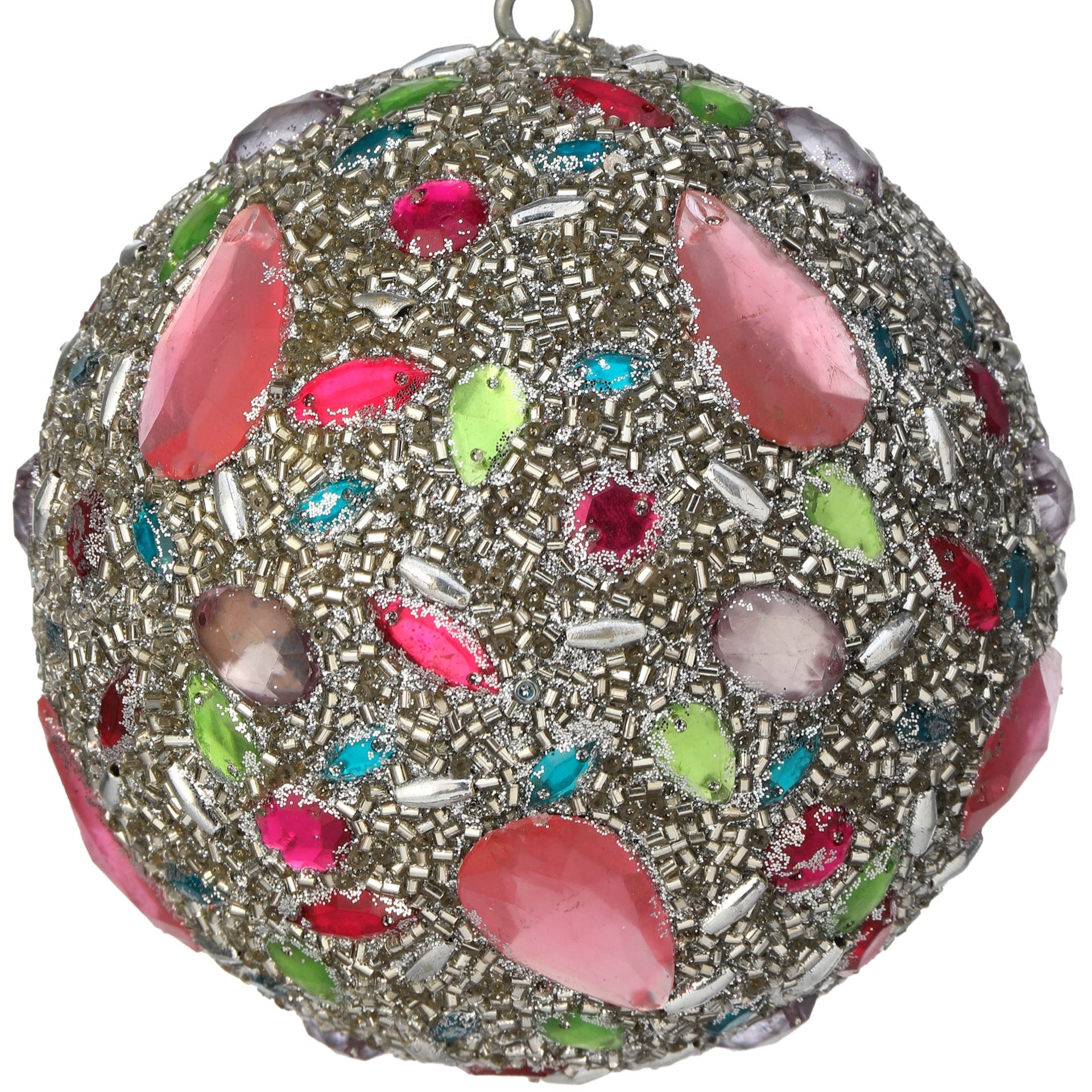 4" MULTI COLORED GEMS BALL ORNAMENT - CancreekDesigns