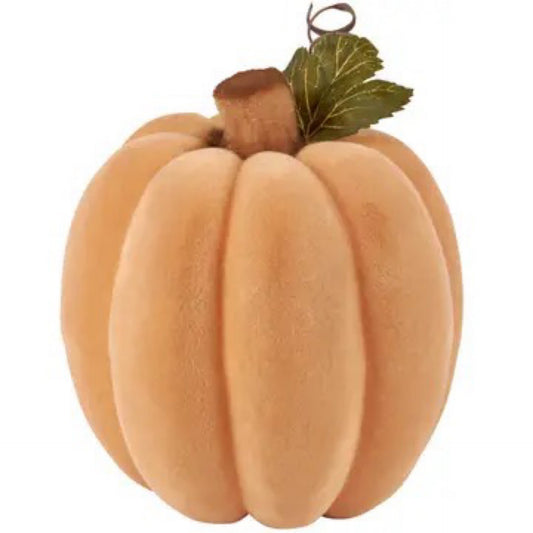 Large Orange Flocked Pumpkin - CancreekDesigns