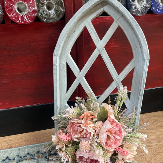 Gothic Arch With Pink Arrangment - CancreekDesigns