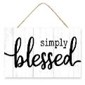 Craig Bachman, 12 Wooden Sign: Simply Blessed - CancreekDesigns