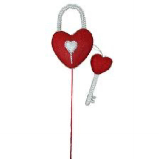 20 “ red heart lock and key - CancreekDesigns