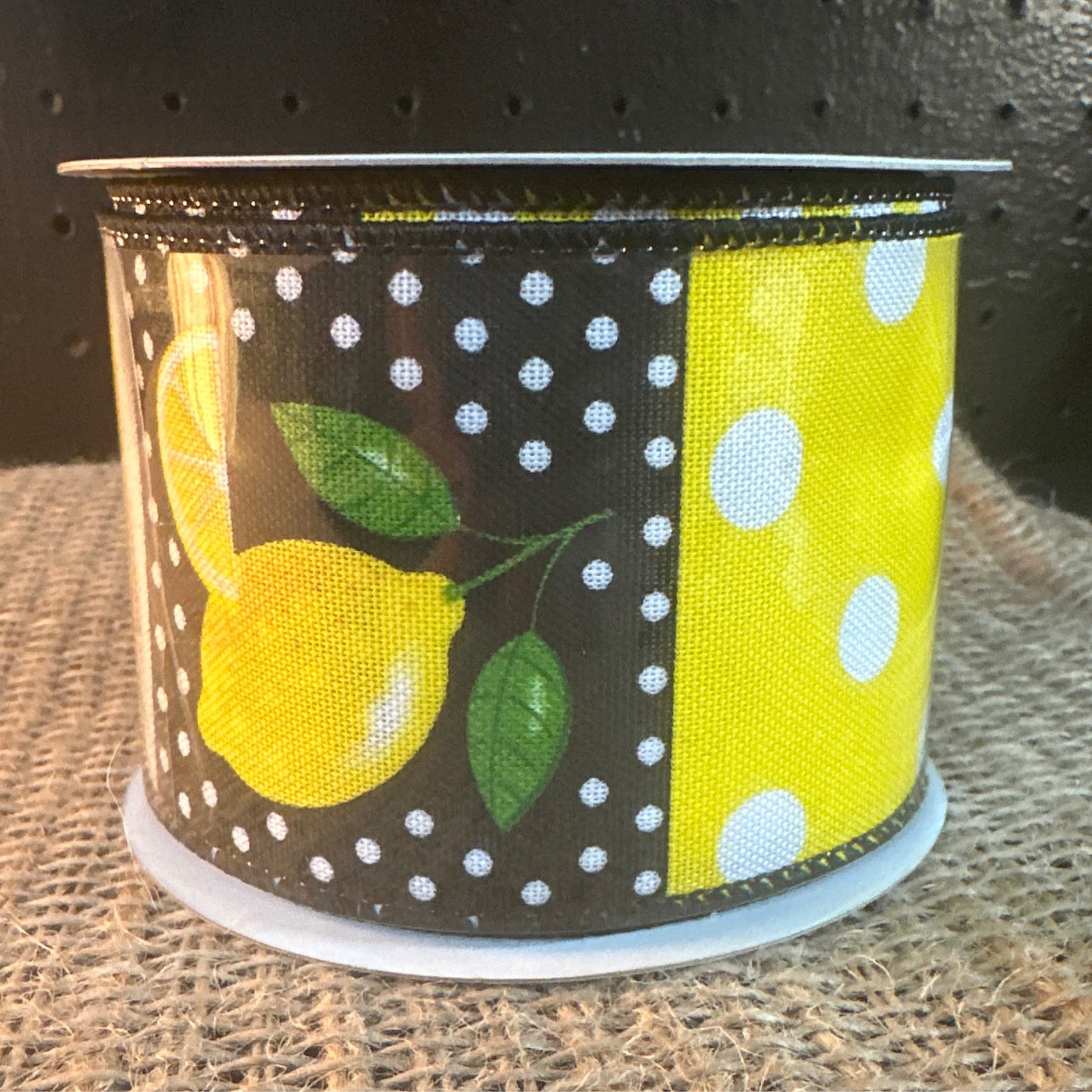 Craig Bachman, 2.5 Lemon Block Ribbon: Black & White (10 Yards) - CancreekDesigns