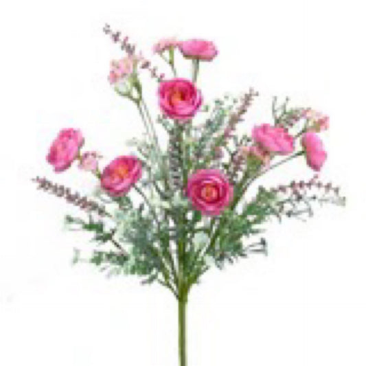 Pink ranunculus filler bush - CancreekDesigns