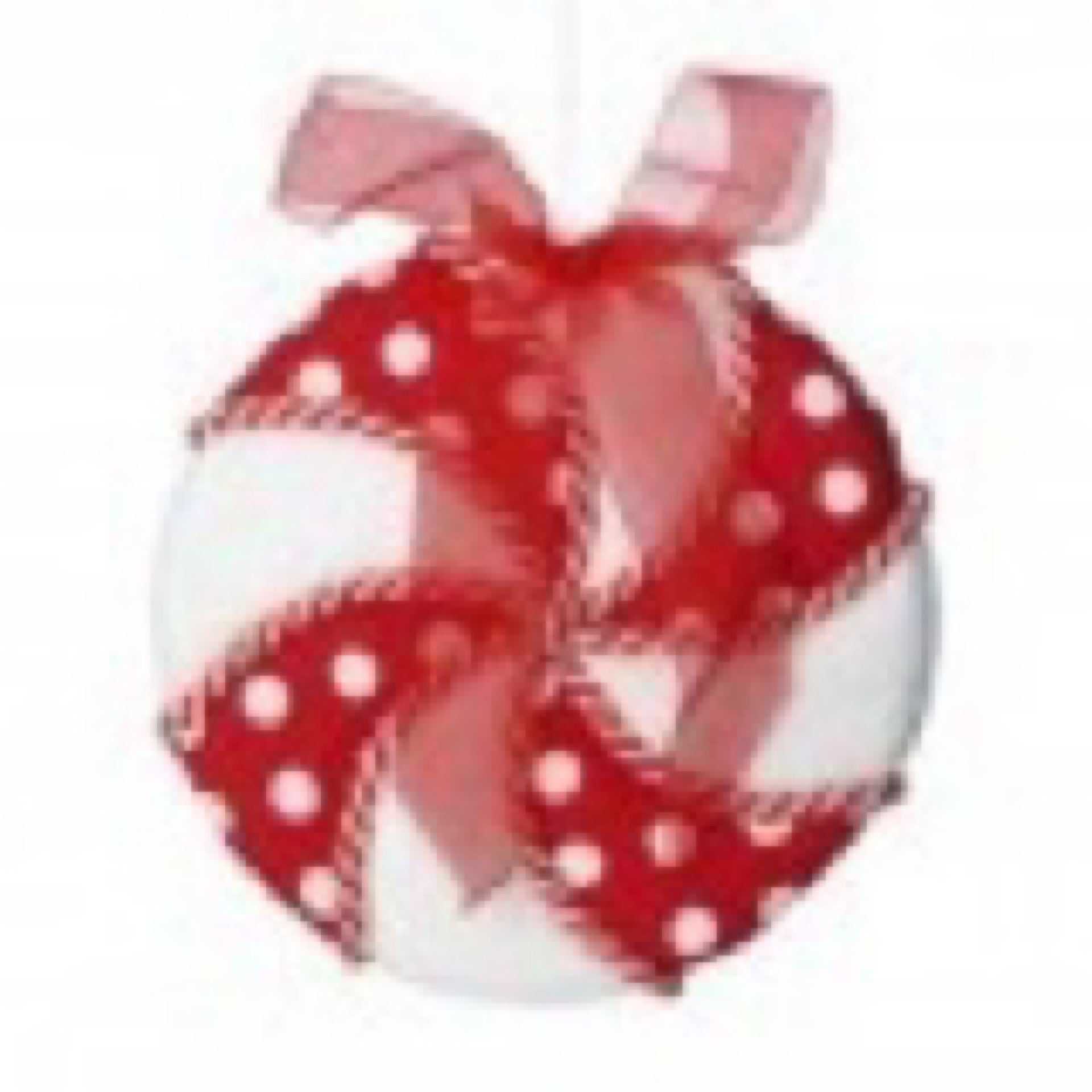 6 inch peppermint polkadot ornament - CancreekDesigns