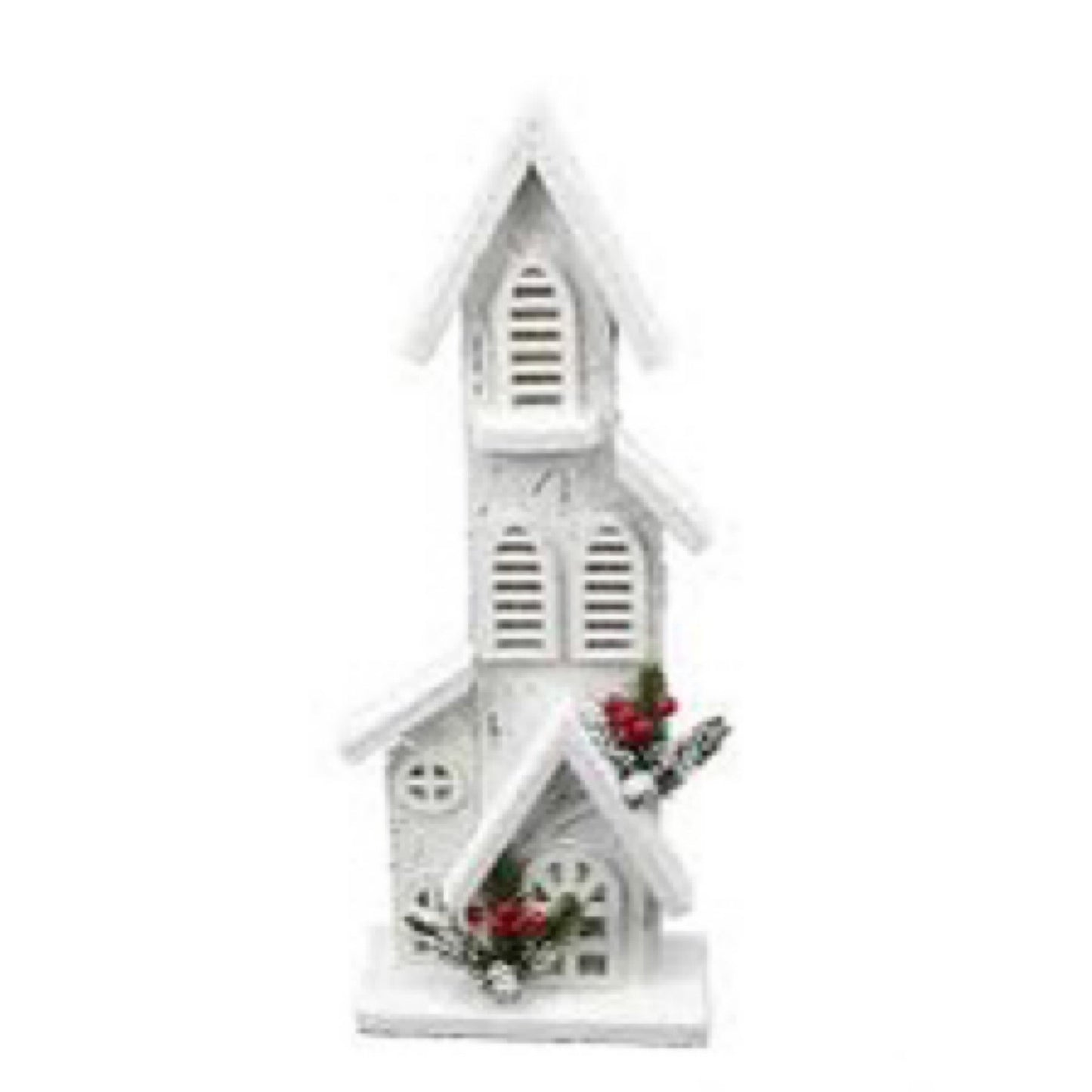 16 inch wooden house, 5LED lights white - CancreekDesigns