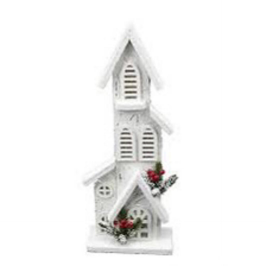 16 inch wooden house, 5LED lights white - CancreekDesigns