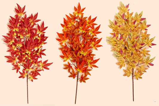 WORTH IMPORTS - 26" Japanese Maple Spray W/ 45 Leaves: Red - CancreekDesigns
