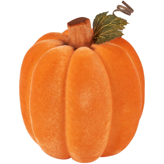 Primitives by Kathy - Flocked Neon Orange Pumpkin - CancreekDesigns