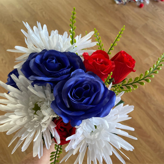 Red,white,blue,rose Bush - CancreekDesigns