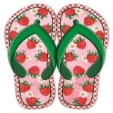 Craig Bachman 13” Metal Emossed Flip Flops: Strawberry Gingham - CancreekDesigns