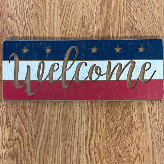 Red white blue welcome - CancreekDesigns