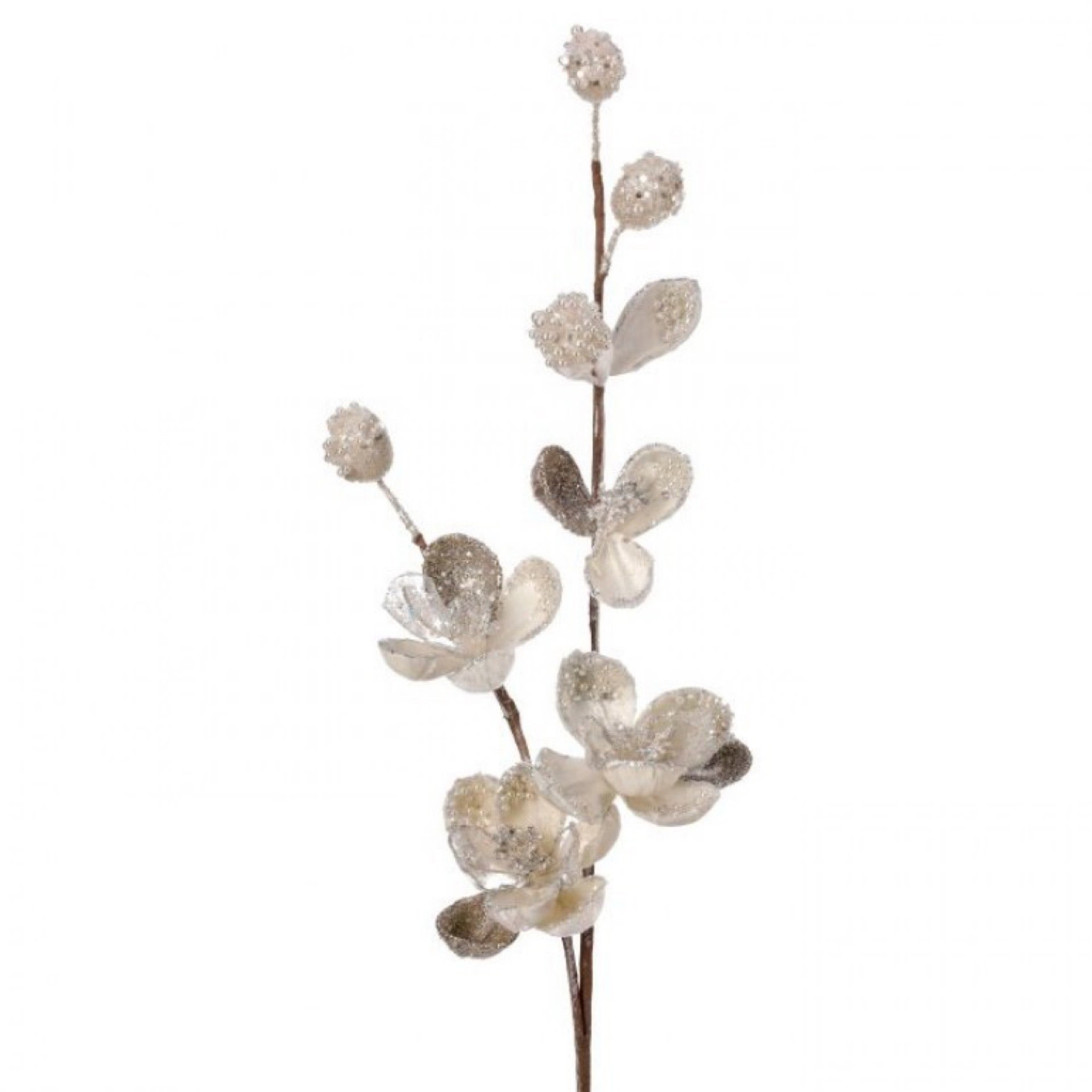 Crystal encrusted magnolia stem - CancreekDesigns