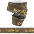 Leopard Truck and Gingham Wired Edge Ribbon, 10 Yards (Brown - CancreekDesigns