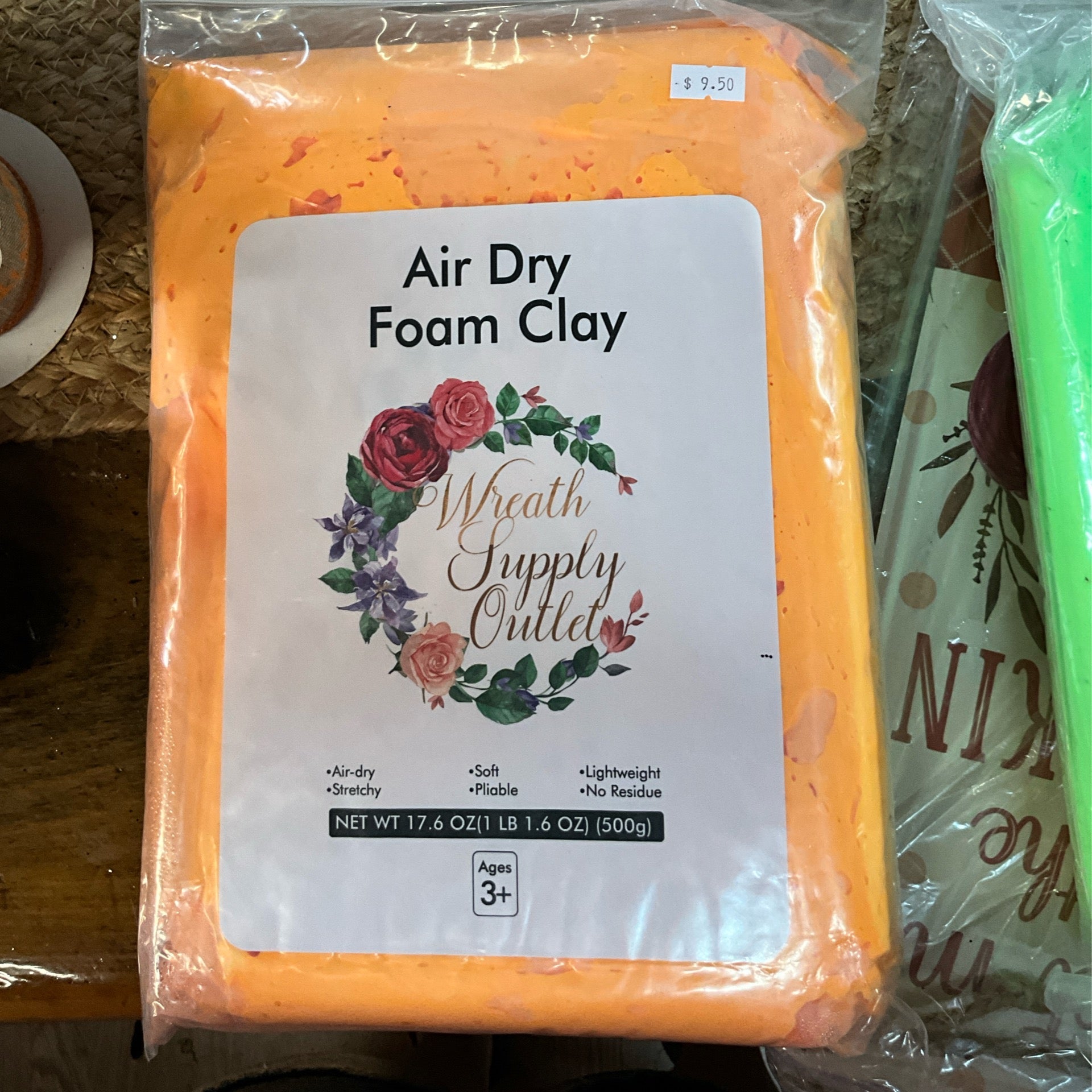 Air dry foam clay, orange - CancreekDesigns