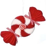 Regency, 14 Fabric Peppermint Candy Ornament: Red & White - CancreekDesigns