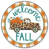 8 Metal Sign: Welcome Fall Leopard - CancreekDesigns