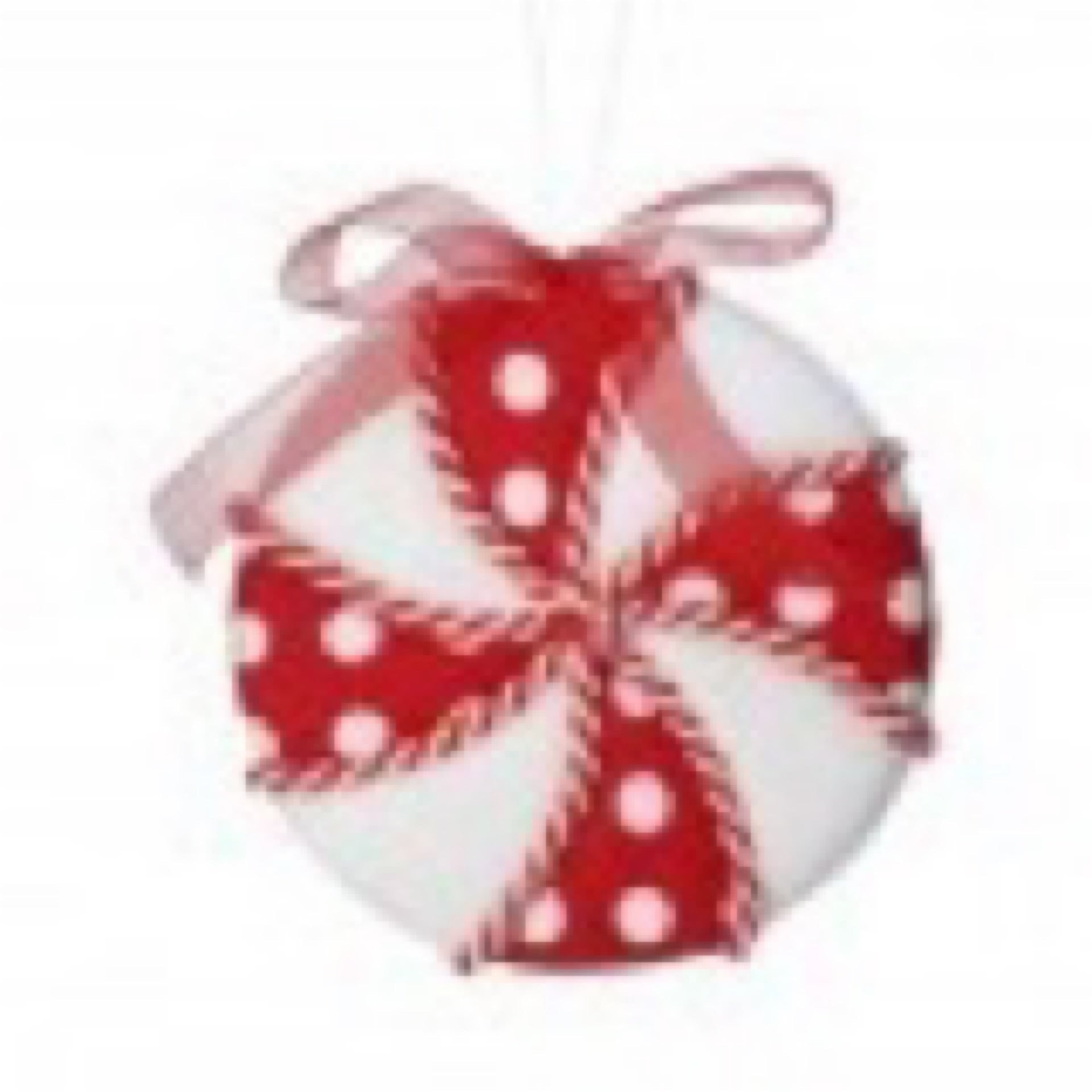 4.5 inches peppermint polkadot ornament. - CancreekDesigns