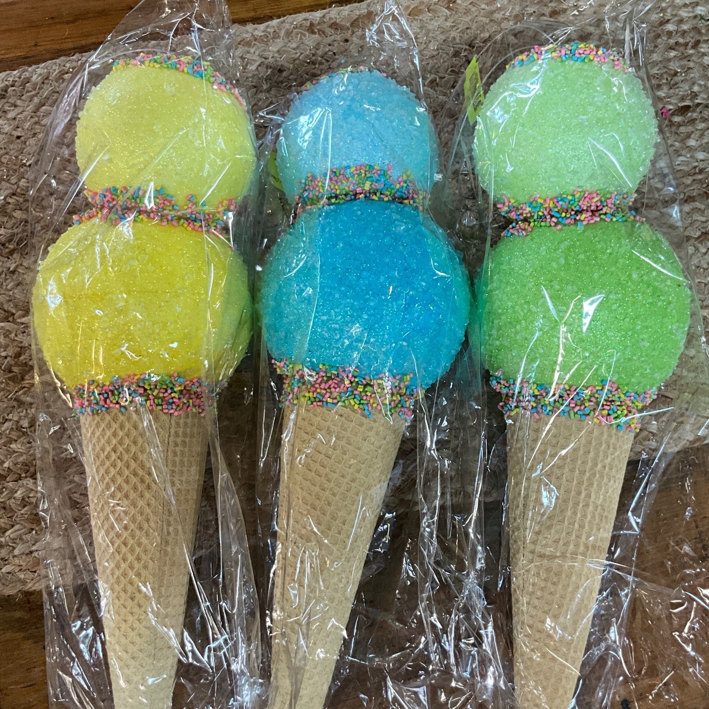 Giant Ice Cream Cone blue, 16” - CancreekDesigns