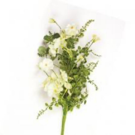 Light yellow flower pick  with greenery, 20 inches - CancreekDesigns