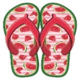 Craig Bachman 13” Metal Emossed Flip Flops: Watermlon Red - CancreekDesigns