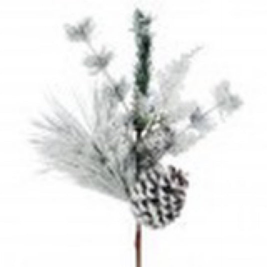 22" SNOW PINE/CEDAR CONE WINTER SPRAY - CancreekDesigns