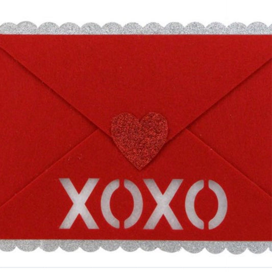 13"L x 8.75"H Felt/Glitter x Oxo Envelope - CancreekDesigns