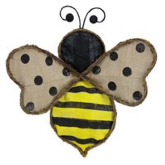 23"H Burlap/Vine Bumble Bee - CancreekDesigns