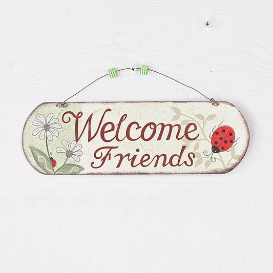 Holiday Depot Inc. - M3022- Welcome Friends Metal Sign - CancreekDesigns