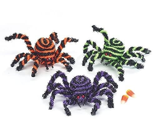 Swirly Spider Decor in Orange, Green, & Purple - CancreekDesigns