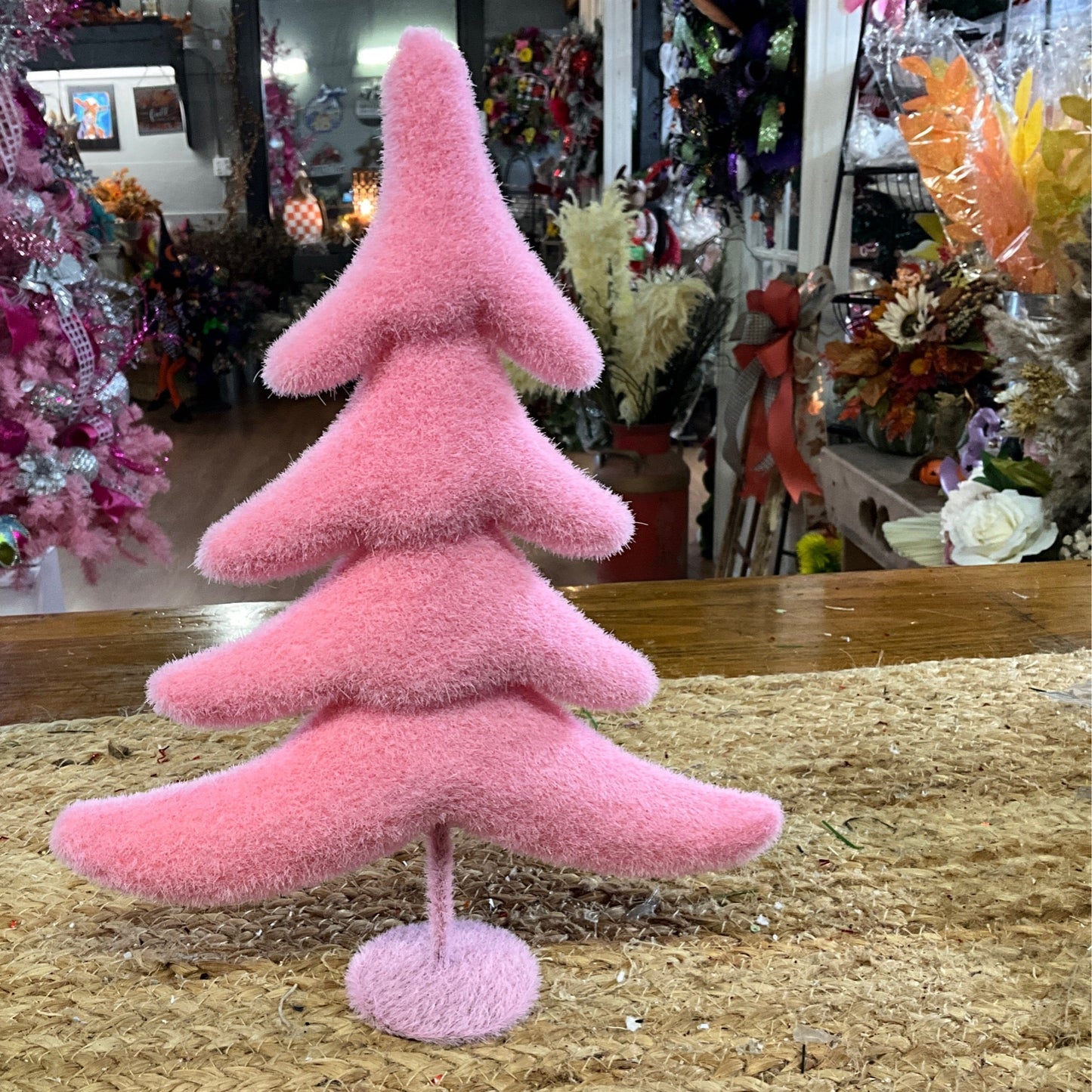 Pink flocked Christmas tree - CancreekDesigns