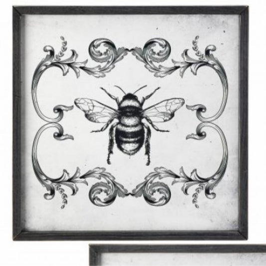 Framed MDF Bee Print 15.35”x15.35” - CancreekDesigns