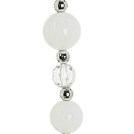 Bead icicle ornament, 17.5 inches white/clear. - CancreekDesigns