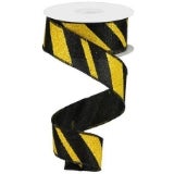 1.5 x 10 yd Giant Diagonal Lines Black/Yellow - CancreekDesigns