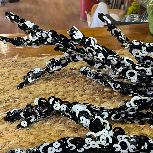 Black/white sequin pick - CancreekDesigns