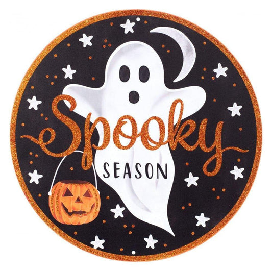 12 Metal Spooky Season Sign: Black - CancreekDesigns