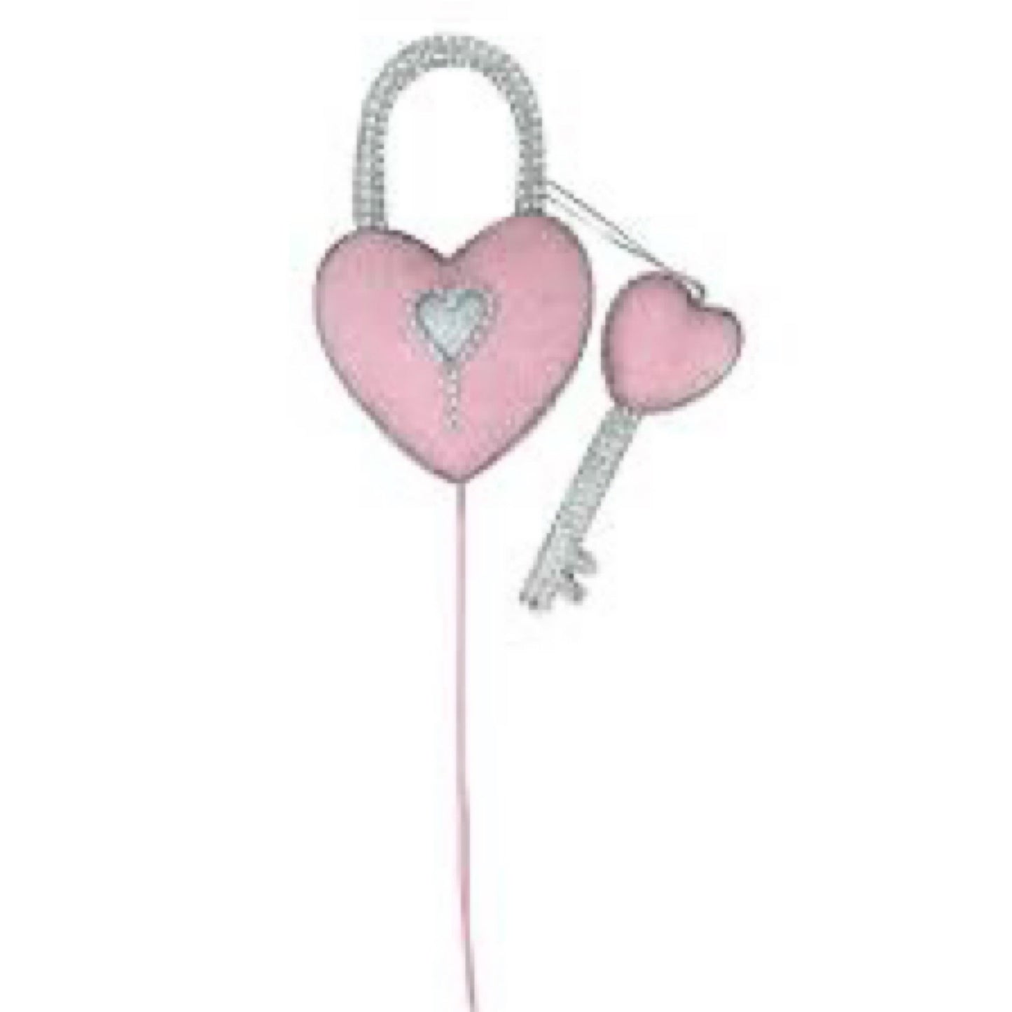 20” pink heart lock and key - CancreekDesigns