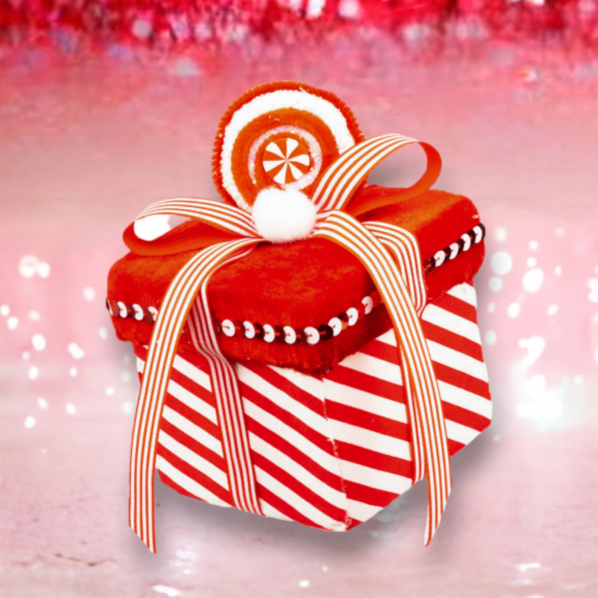 6”peppermint gift box - CancreekDesigns