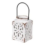 Vickerman FQ191406 6.25" White Ceramic Candle Lantern - CancreekDesigns