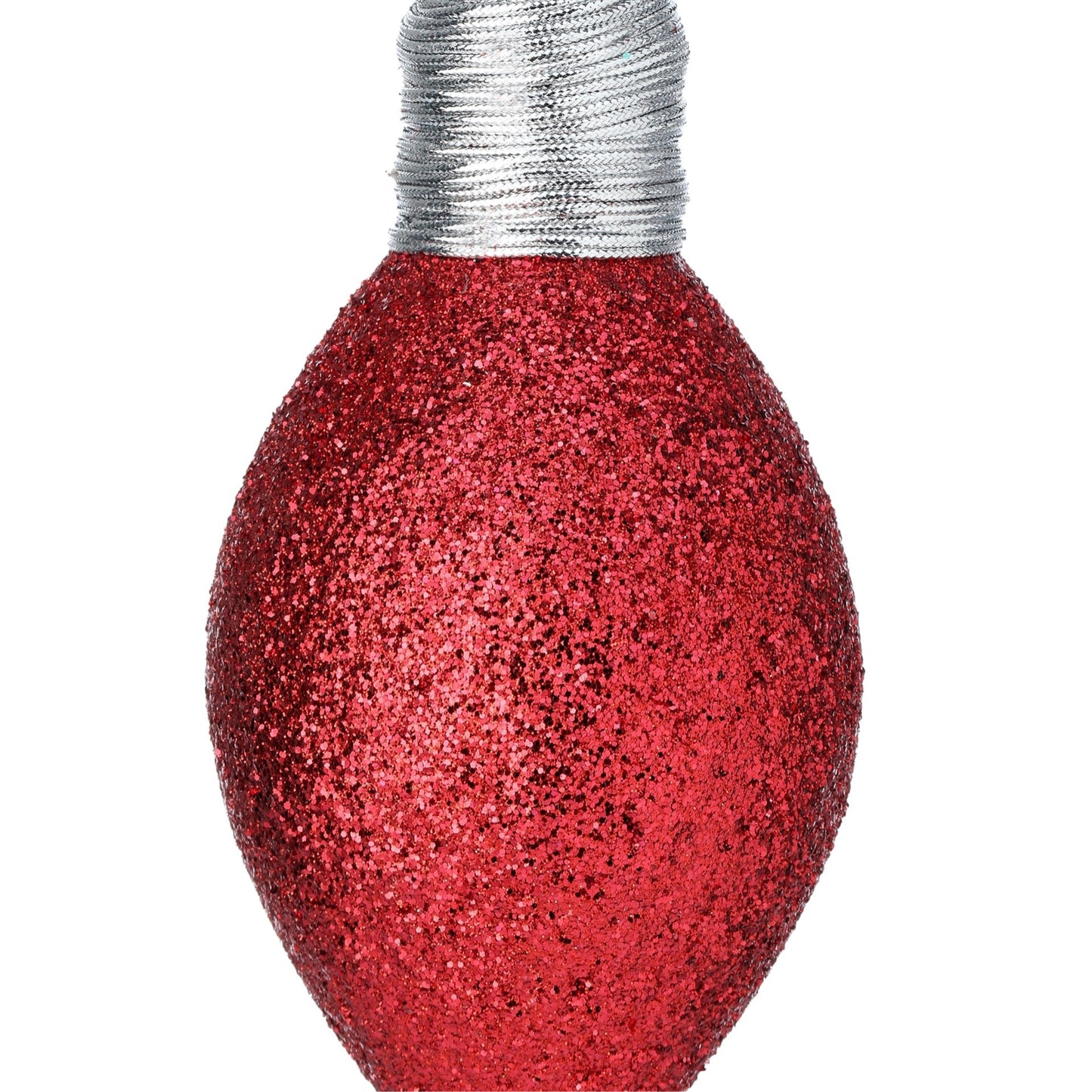 7” Glitter lightbulb ornament RED - CancreekDesigns